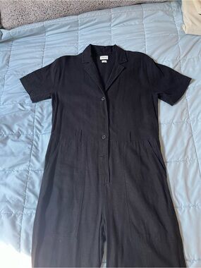 Wilfred Black Short-Sleeve Jumpsuit